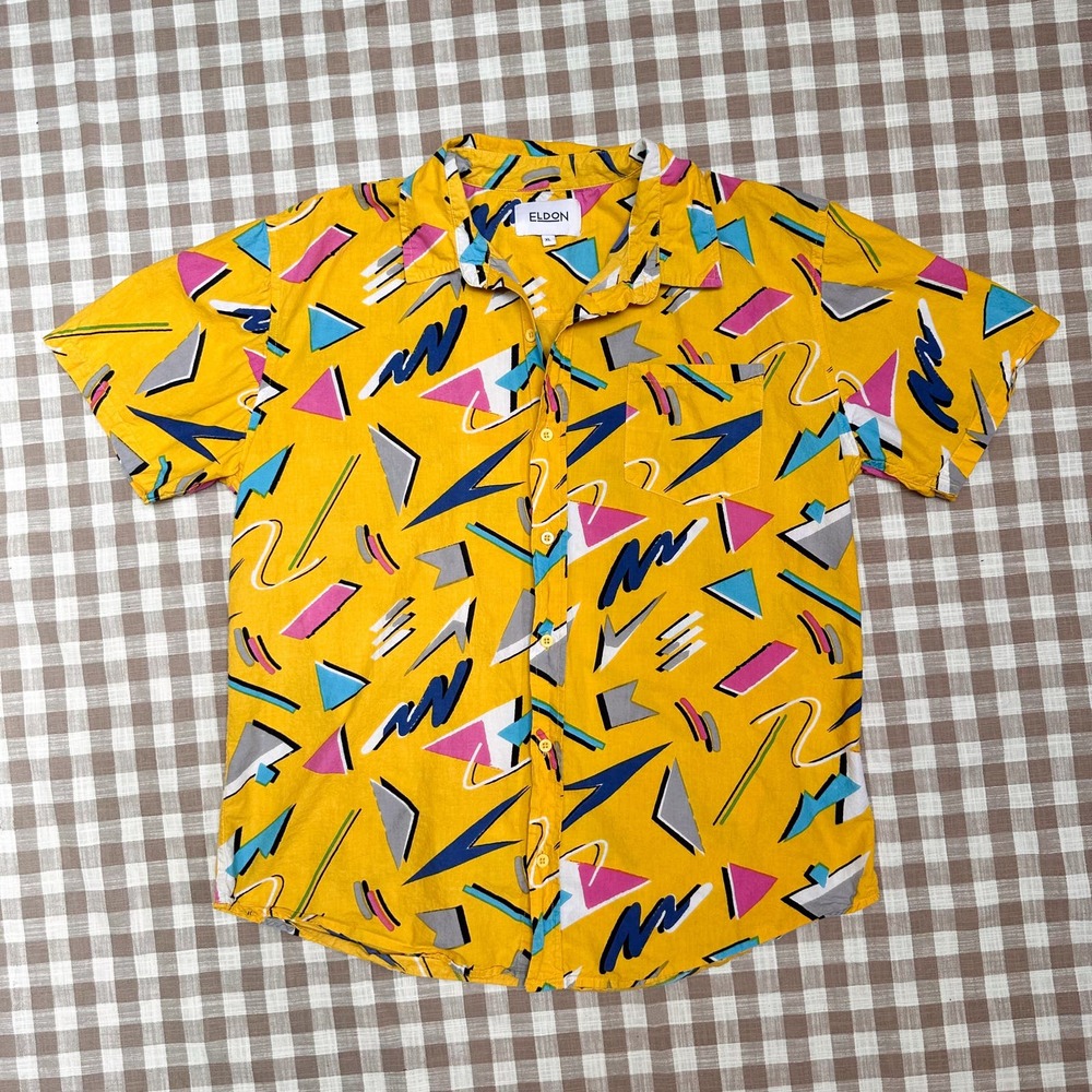 Retro Print Yellow Eldon Shirt